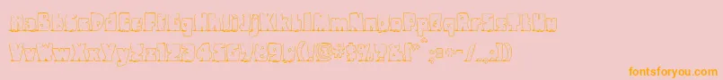 Pebbles-Schriftart – Orangefarbene Schriften auf rosa Hintergrund