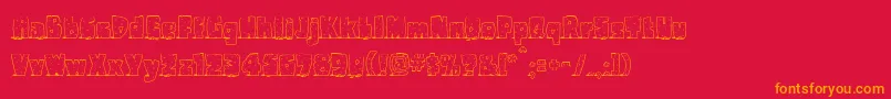 Pebbles Font – Orange Fonts on Red Background