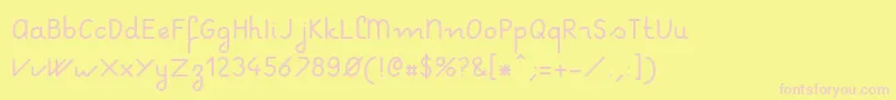 Otfpoc Font – Pink Fonts on Yellow Background