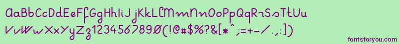 Шрифт Otfpoc – фиолетовые шрифты на зелёном фоне