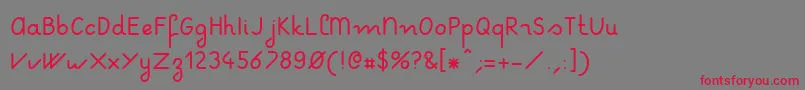 フォントOtfpoc – 赤い文字の灰色の背景