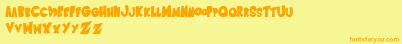 SaiyanSansRightObliqueregular Font – Orange Fonts on Yellow Background