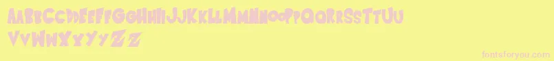 SaiyanSansRightObliqueregular Font – Pink Fonts on Yellow Background