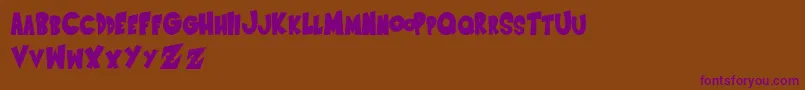 SaiyanSansRightObliqueregular Font – Purple Fonts on Brown Background