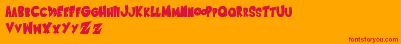 SaiyanSansRightObliqueregular Font – Red Fonts on Orange Background
