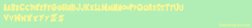 SaiyanSansRightObliqueregular Font – Yellow Fonts on Green Background