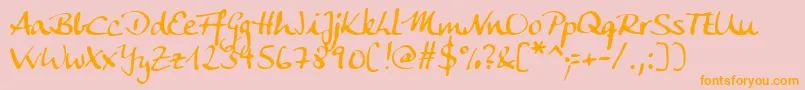 AnkecalligFg Font – Orange Fonts on Pink Background