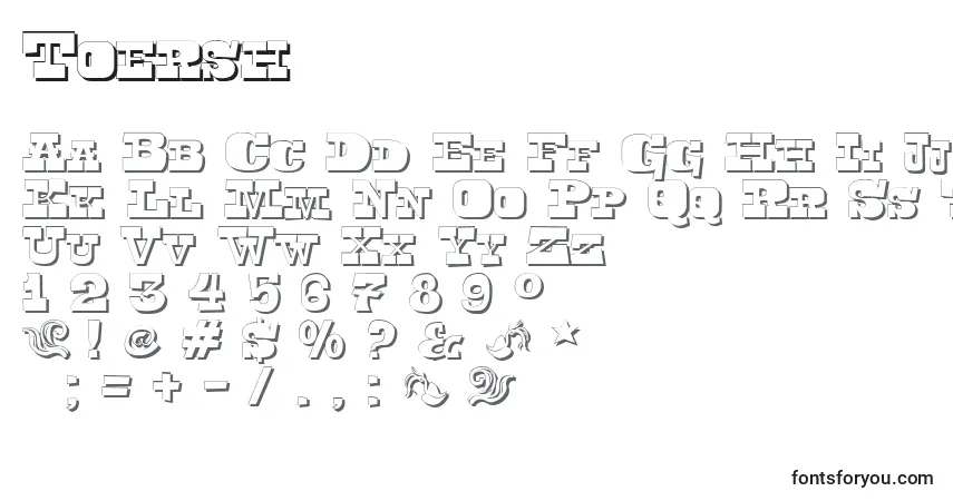 Czcionka Toersh – alfabet, cyfry, specjalne znaki