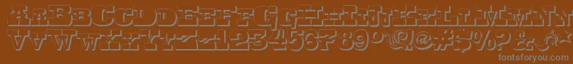 Toersh-fontti – harmaat kirjasimet ruskealla taustalla