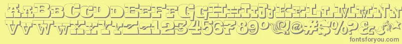 フォントToersh – 黄色の背景に灰色の文字
