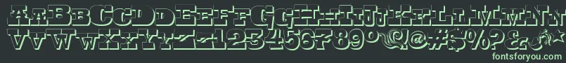 フォントToersh – 黒い背景に緑の文字