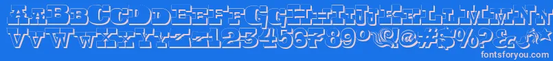 Toersh Font – Pink Fonts on Blue Background