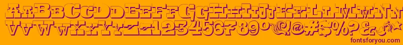 Toersh Font – Purple Fonts on Orange Background
