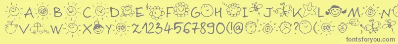 Sloneczko Font – Gray Fonts on Yellow Background