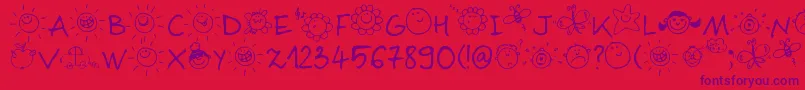 Sloneczko Font – Purple Fonts on Red Background