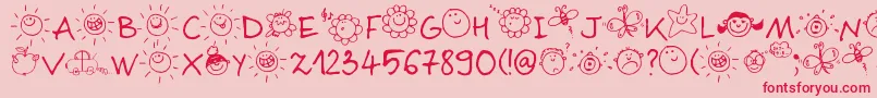 Sloneczko Font – Red Fonts on Pink Background