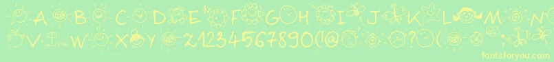 Sloneczko Font – Yellow Fonts on Green Background