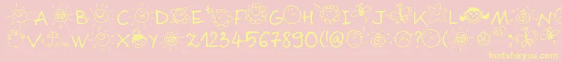 Sloneczko Font – Yellow Fonts on Pink Background