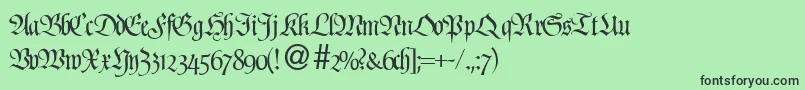 フォントProfidbNormal – 緑の背景に黒い文字