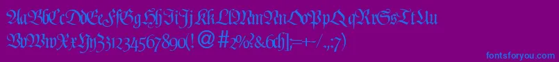 ProfidbNormal Font – Blue Fonts on Purple Background