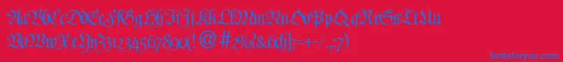 フォントProfidbNormal – 赤い背景に青い文字