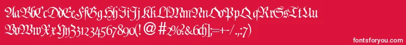 ProfidbNormal Font – White Fonts on Red Background