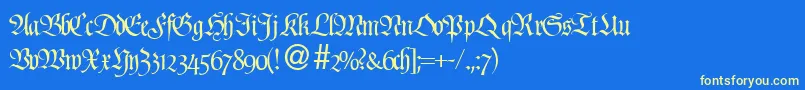 フォントProfidbNormal – 黄色の文字、青い背景