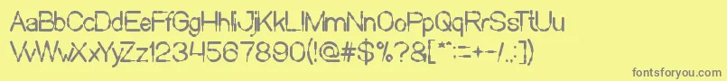 Sausage Font – Gray Fonts on Yellow Background