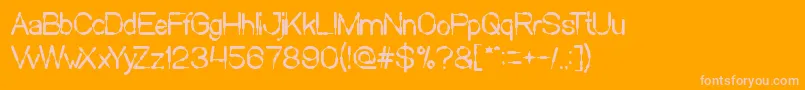 Sausage-Schriftart – Rosa Schriften auf orangefarbenem Hintergrund