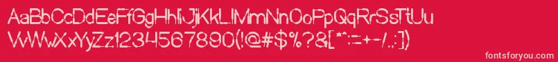Sausage Font – Pink Fonts on Red Background