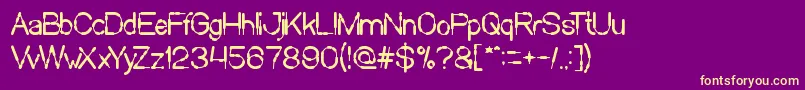 Sausage Font – Yellow Fonts on Purple Background