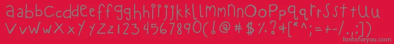 Kbloveitdown-Schriftart – Graue Schriften auf rotem Hintergrund