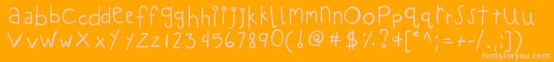 Kbloveitdown Font – Pink Fonts on Orange Background