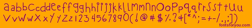 Kbloveitdown Font – Purple Fonts on Orange Background