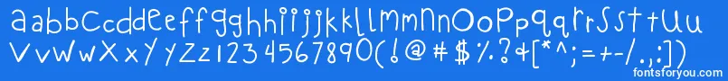 Kbloveitdown Font – White Fonts on Blue Background