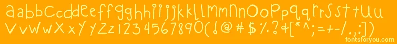 Kbloveitdown Font – Yellow Fonts on Orange Background