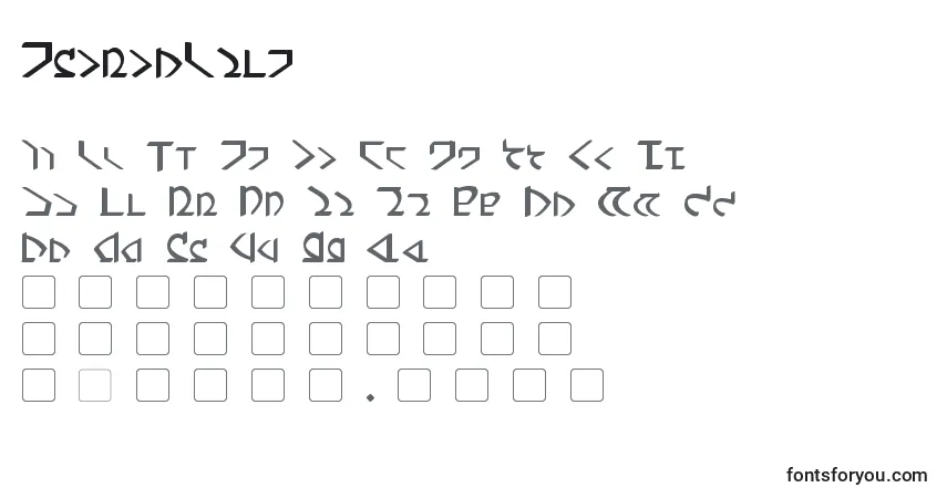 Fuente DwemerBold - alfabeto, números, caracteres especiales