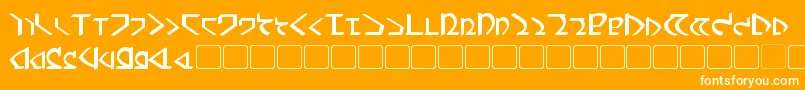 DwemerBold-Schriftart – Weiße Schriften auf orangefarbenem Hintergrund