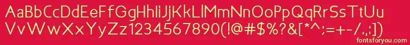 フォントBakersfieldBold – 黄色の文字、赤い背景