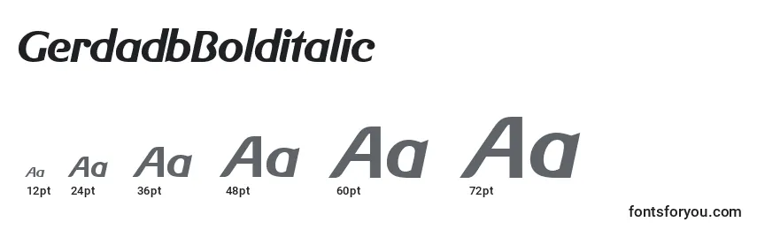 GerdadbBolditalic Font Sizes