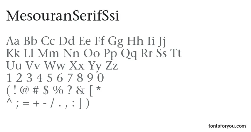 Шрифт MesouranSerifSsi – алфавит, цифры, специальные символы