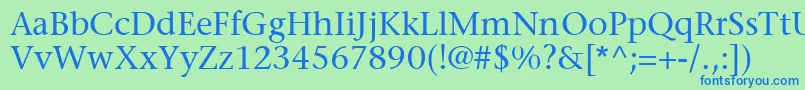 MesouranSerifSsi Font – Blue Fonts on Green Background