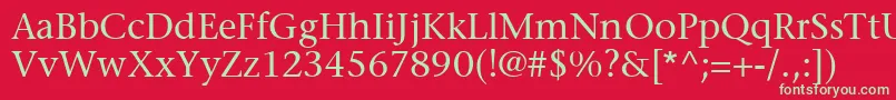 フォントMesouranSerifSsi – 赤い背景に緑の文字