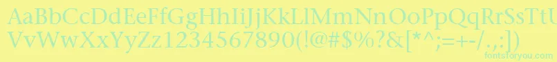 MesouranSerifSsi Font – Green Fonts on Yellow Background
