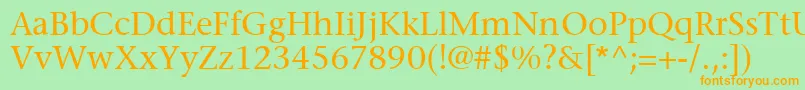 MesouranSerifSsi Font – Orange Fonts on Green Background