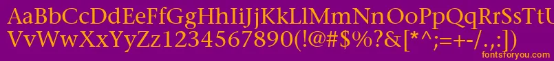 MesouranSerifSsi Font – Orange Fonts on Purple Background