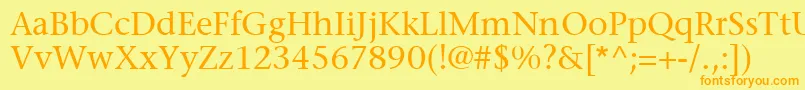 MesouranSerifSsi Font – Orange Fonts on Yellow Background