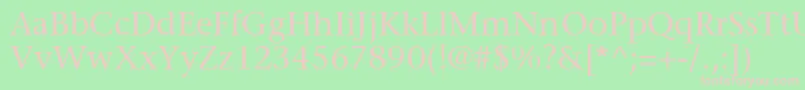 MesouranSerifSsi Font – Pink Fonts on Green Background