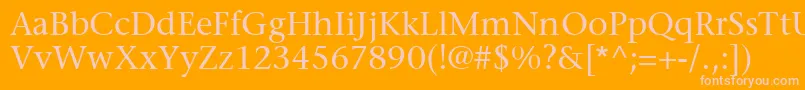 MesouranSerifSsi Font – Pink Fonts on Orange Background