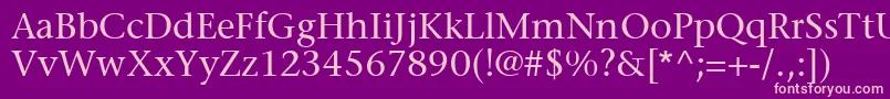 MesouranSerifSsi Font – Pink Fonts on Purple Background